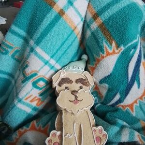 Cute Dog Ornament with Green Hat